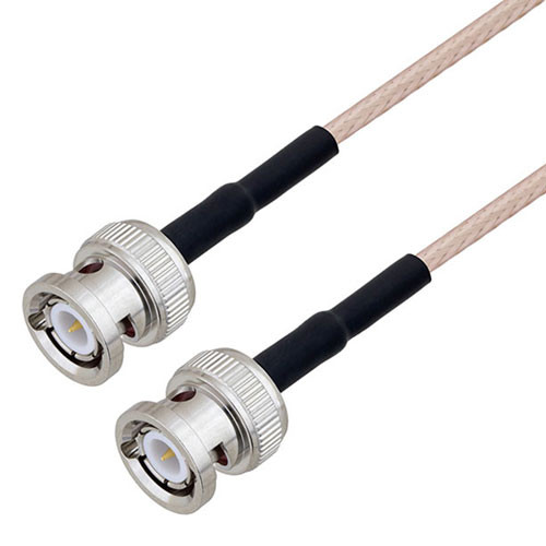 BNC Male to BNC Male Cable Assembly using RG316-DS Coax, 4 FT with Double HeatShrink