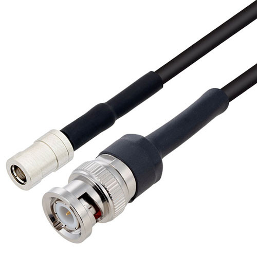 BNC Male to SMB Plug Cable Assembly using RG174 Coax, 6 FT with HeatShrink, LF Solder