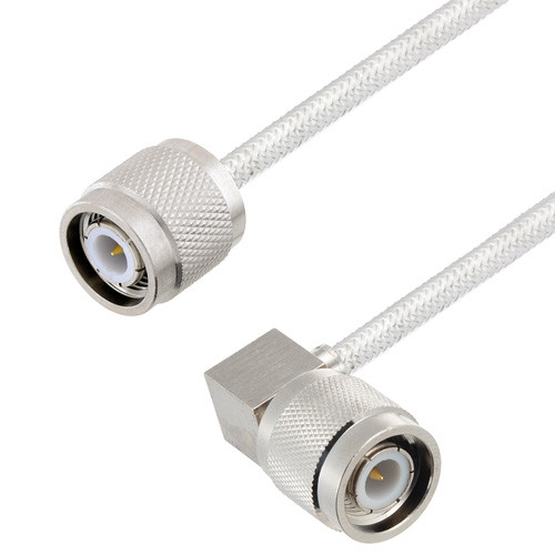 TNC Male to TNC Male Right Angle Cable Assembly using LC141TB Coax, 1.5 FT