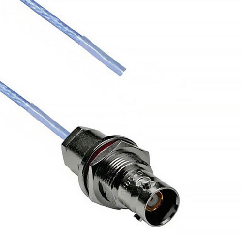 1553 TRB 3-Lug Jack Bulkhead Non-Isolated to Blunt Cut Genderless Cable Assembly using M17/176-00002 Coax, 3 FT