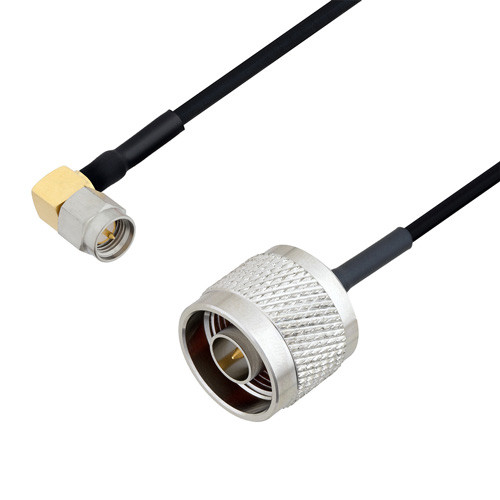 N Male to SMA Male Right Angle Cable Assembly using LC085TBJ Coax, 3 FT