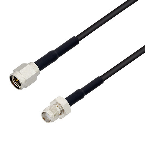 Low Loss SMA Male to SMA Female Cable Assembly using 100 Series Coax, 4 FT