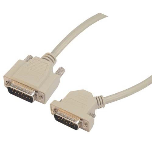 Deluxe Molded D-Sub Cable, DB15 Male / 45° Left Exit Male, 2.5 ft