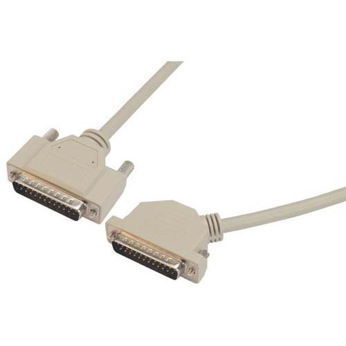 Deluxe Molded D-Sub Cable, DB25 Male / 45° Left Exit Male, 10.0 ft