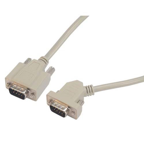 Deluxe Molded D-Sub Cable, DB9 Male / 45° Left Exit Male, 5.0 ft