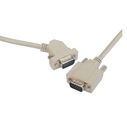 Deluxe Molded D-Sub Cable, DB9 Male / 45° Right Exit Male, 1.0 ft