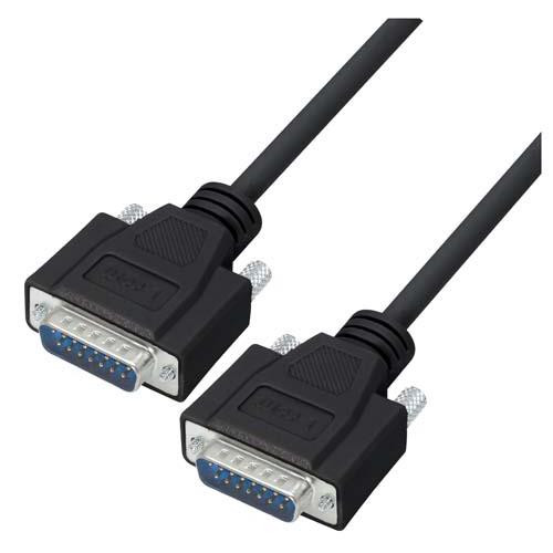 Deluxe Molded Black D-Sub Cable, DB15 Male / Male, 50.0 ft