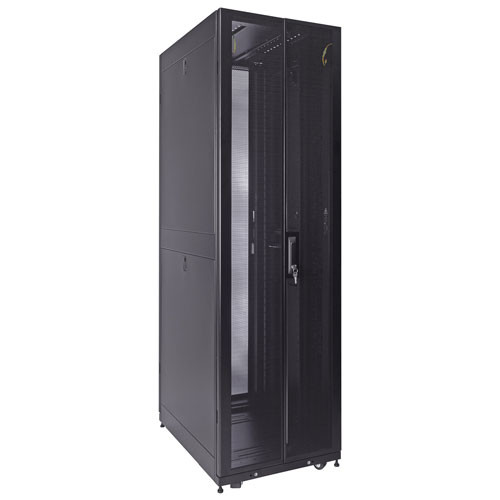 42U Server Rack Cabinet, 800mm depth, Glass door and Perf. rear french doors, cable mgt top