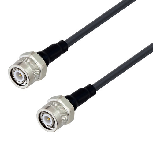 Low Loss TNC Male to TNC Male Cable Assembly using LMR-200-FR Coax, 1 FT with Times Microwave Components