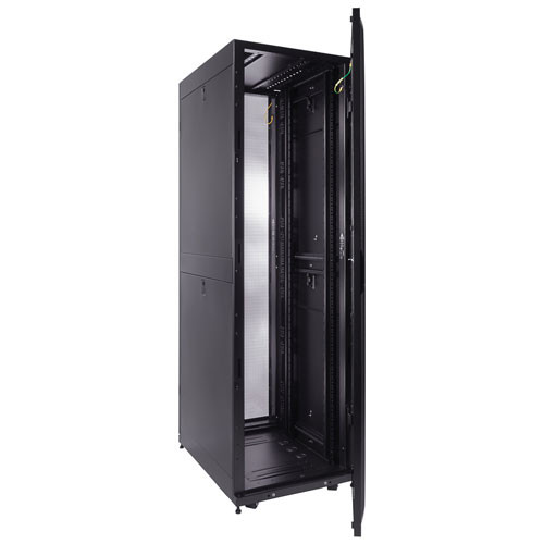 42U Server Rack Cabinet, 800mm depth, Perf. Door and rear french doors, cable mgt top