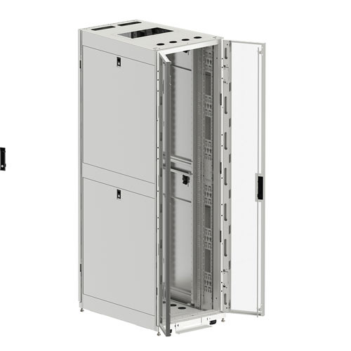 42U Server Rack Cabinet (White), 1000mm depth, Perf. Front Door and rear french doors, fan compatible top