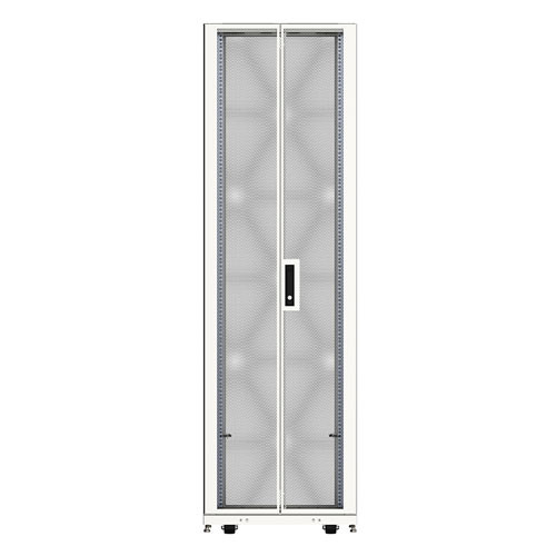 42U Server Rack Cabinet (White), 800mm depth, Perf. Front Door and rear french doors, fan compatible top