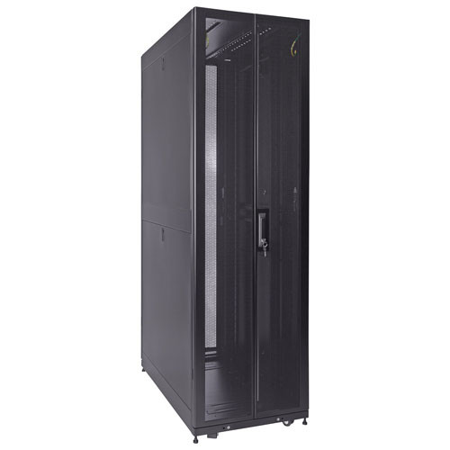42U Server Rack Cabinet, 1000mm depth, Perf. Front Door and rear french doors, cable mgt. top