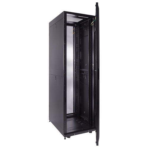 42U Server Rack Cabinet, 800mm depth, Perf. Front Door and rear French doors, fan compatible top