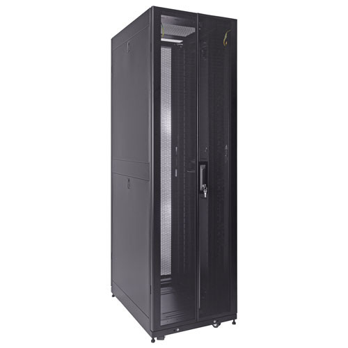 42U Server Rack Cabinet, 800mm depth, Perf. Front Door and rear French doors, fan compatible top