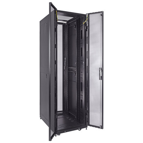 42U Server Rack Cabinet, 800mm depth, Perf. Front Door and rear French doors, fan compatible top