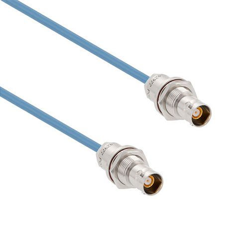 Lead Free 1553 TRB 3-Lug Jack Bulkhead Non-Isolated to TRB 3-Lug Jack Bulkhead Non-Isolated Cable Assembly using 30-02003-LC Coax, 1 FT