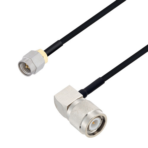 SMA Male to TNC Male Right Angle Cable Assembly using LC085TBJ Coax, 4 FT
