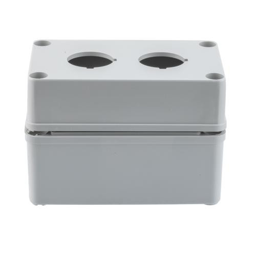 Pushbutton Enclosure, 2 Hole, 30.5mm, Polyester, Gray