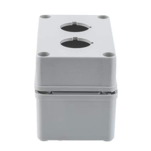 Pushbutton Enclosure, 2 Hole, 30.5mm, Polyester, Gray