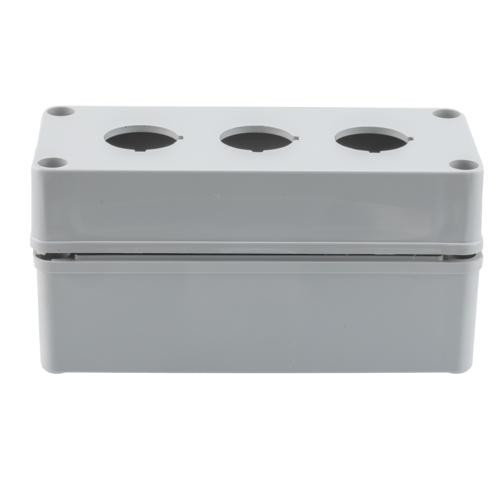 Pushbutton Enclosure, 3 Hole, 30.5mm, Polyester, Gray
