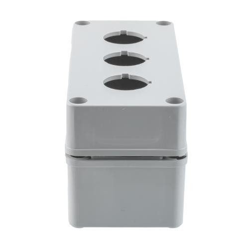 Pushbutton Enclosure, 3 Hole, 30.5mm, Polyester, Gray