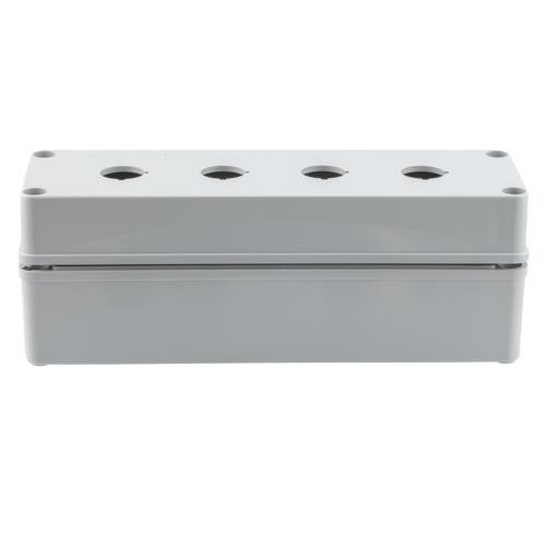 Pushbutton Enclosure, 4 Hole, 22.5, Polyester, Gray