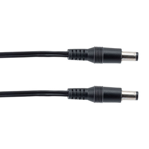 DC Flat Power Cable, 5.5mm/2.1mm Male To Male, PVC, Black, 22 AWG, 3-Foot