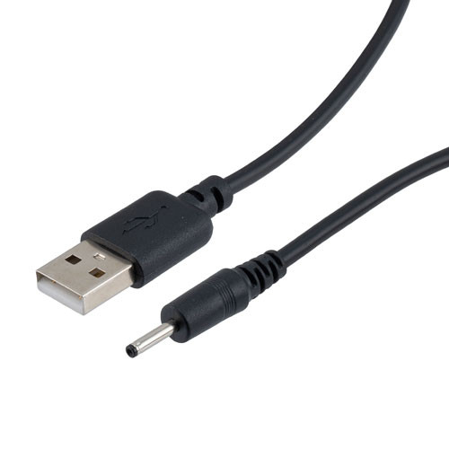 DC Power Cable, USB To 2.5mm/0.7mm Male, PVC, Black, 24 AWG, 3-Foot