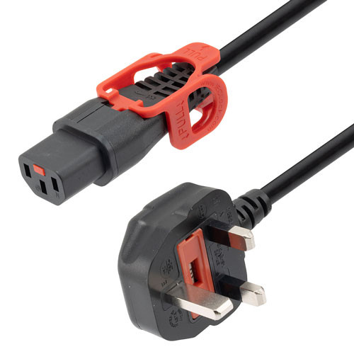 IEC LOCK C13+ to UK Plug, 10 A, 250 V, 3M