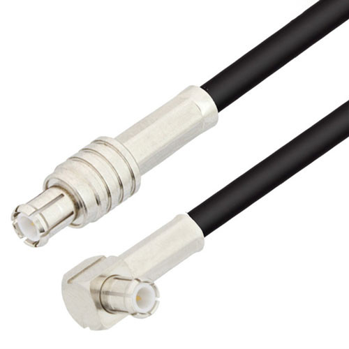 MCX Plug to MCX Plug Right Angle Cable Assembly using RG174 Coax, 4 FT