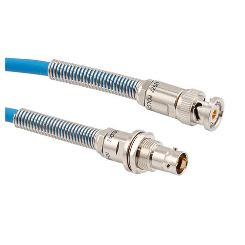 Lead Free LSZH Bend Relief 3-Slot TRB Plug to Bend Relief 3-Lug TRB Non Insulated Bulkhead Jack for 78 Ohm TWCH-78-2-LC, 48" Cable