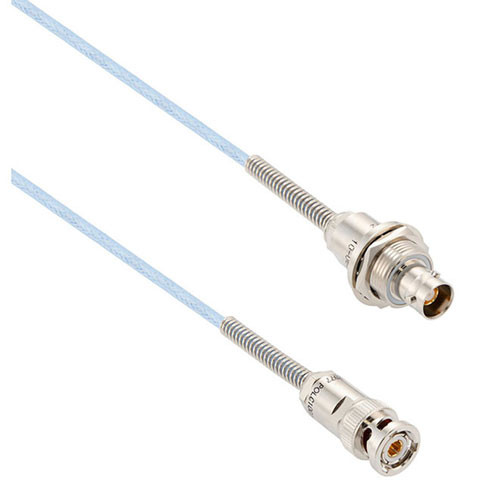 Lead Free Bend Relief 3-Slot TRB Plug to Bend Relief 3-Lug TRB Bulkhead Insulated Jack for 78 Ohm M17/176-00002-LC, 60" Cable