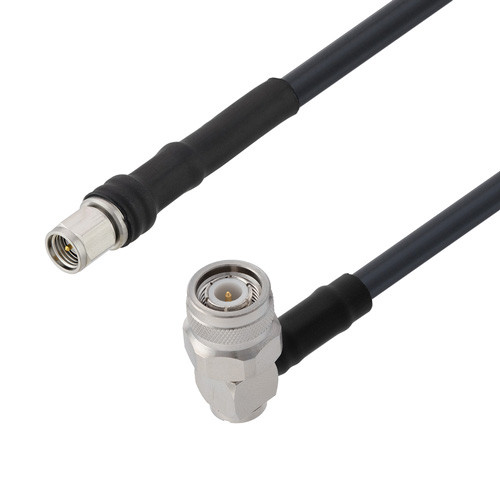 Low Loss SMA Male to TNC Male Right Angle Cable Assembly using LMR-240-DB Coax, 1 FT with Times Microwave Components