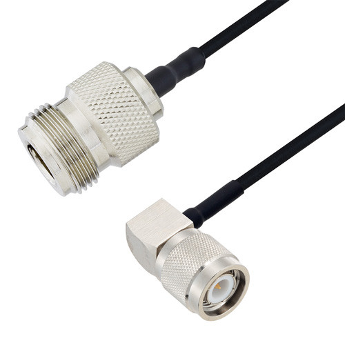N Female to TNC Male Right Angle Cable Assembly using LC085TBJ Coax, 1 FT