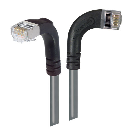 Category 5E Shielded LSZH Right Angle Patch Cable, Right Angle Right/Right Angle Down, Gray, 10.0 ft