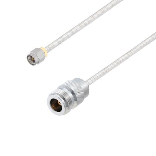 SMA Male to N Female Cable Assembly using LC141TB Coax, 2 FT
