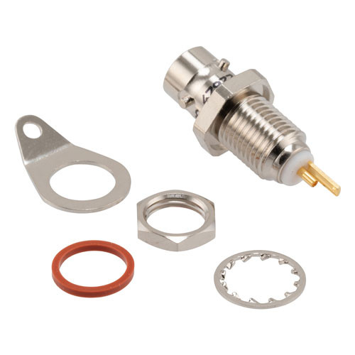 78 Ohm TRS 3-Lug NI Bulkhead Front Mount Jack 1553 Connector Solder/Solder for TRS 3-Slot Plug