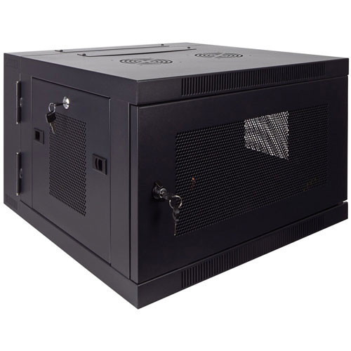 6U Wall Mount Hinged Swing Out Perforated IT Server Network Rack Cabinet Lock