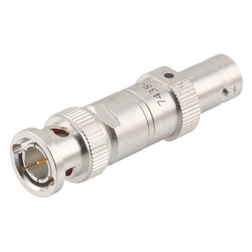 2W/10 dB Fixed Attenuator, 75 Ohm BNC Male to 75 Ohm BNC Female Brass Tri-Metal Body Up to 4 GHz