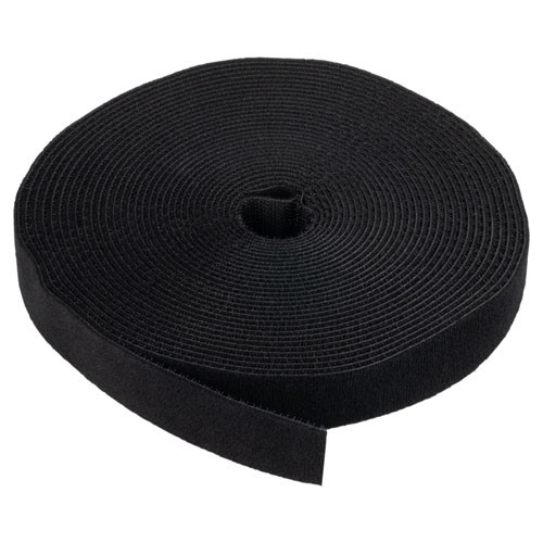 1 Inch Roll Hook & Loop Cable Ties - 33ft Black