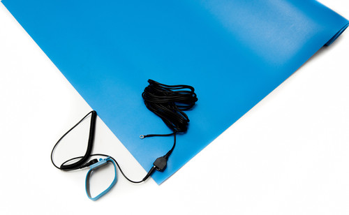 Bertech General Purpose ESD Anti-Static Table Mat Kit, 18 In. x 30 In., Blue (Made in USA)