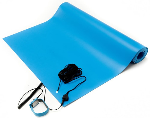 Bertech General Purpose ESD Anti-Static Table Mat Kit, 3 Ft. x 4 Ft., Blue (Made in USA)