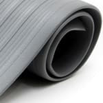 Bertech Anti Fatigue Mat, 4 Ft. x 60 Ft., 3/8 In. Thick, Ribbed, Gray (Made in USA)