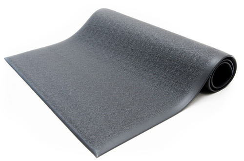 Bertech Anti Fatigue Mat, 3 Ft. x 12 Ft., 5/8 In. Thick, Textured, Black, Bev (Made in USA)