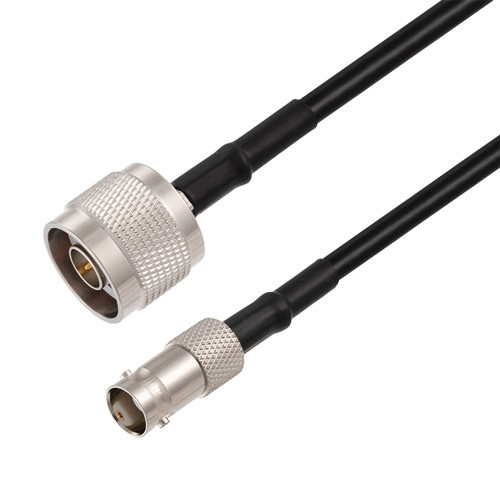 N Male to BNC Female Cable Assembly using RG58 Coax, 1 FT