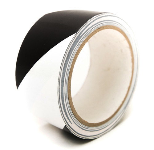 Bertech Safety Warning Hazard Floor Tape, 3 In. Wide x 54 Feet Long, Black and White Stripes