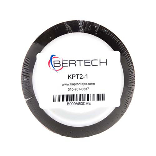 Bertech High-Temperature Kapton® Tape, 2 Mil Thick, 1 Inch x 36 Yards - UL Recognized, Amber (Made in USA)