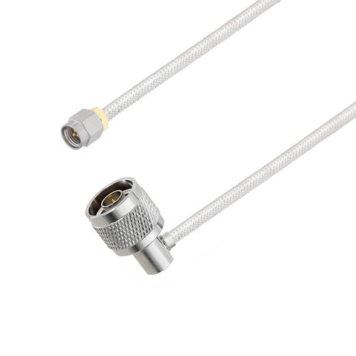 SMA Male to N Male Right Angle Cable Assembly using LC141TB Coax, 2 FT