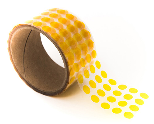 Bertech ESD Anti-Static Polyimide Discs, 1 Mil Thick, 1 In. (2000 Discs/Roll), Amber